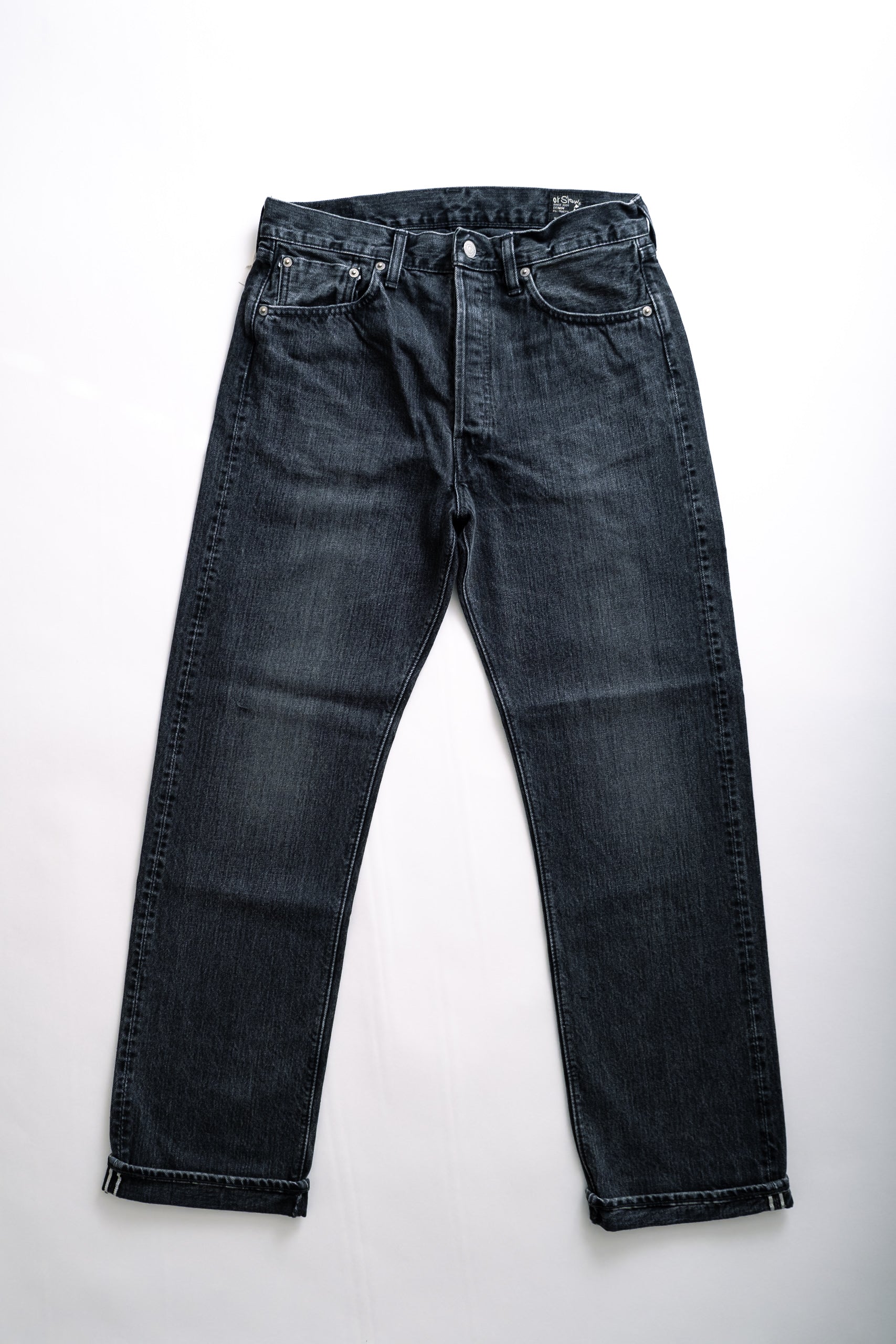 105 STANDARD SELVEDGE BLACK DENIM STONE