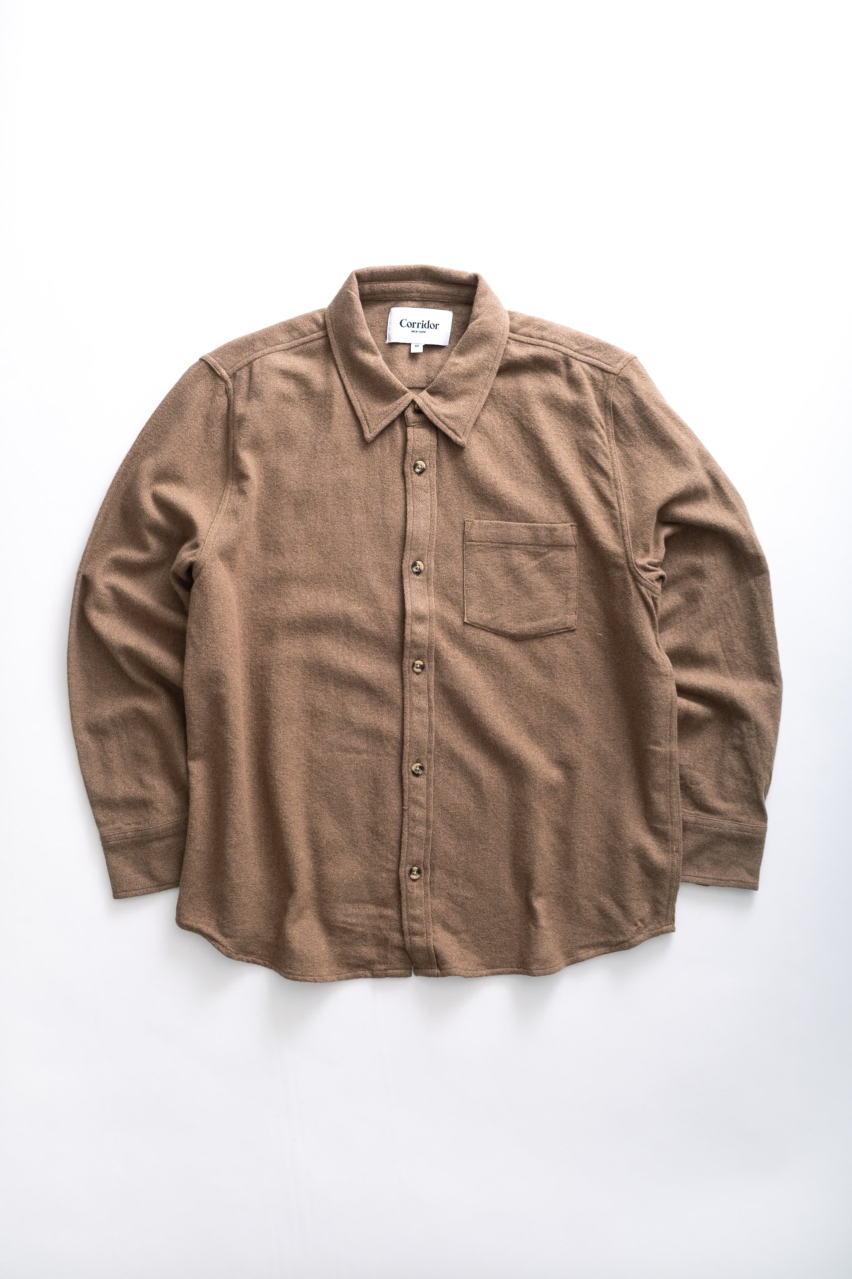 BRUSHED FLANNEL LS - BROWN