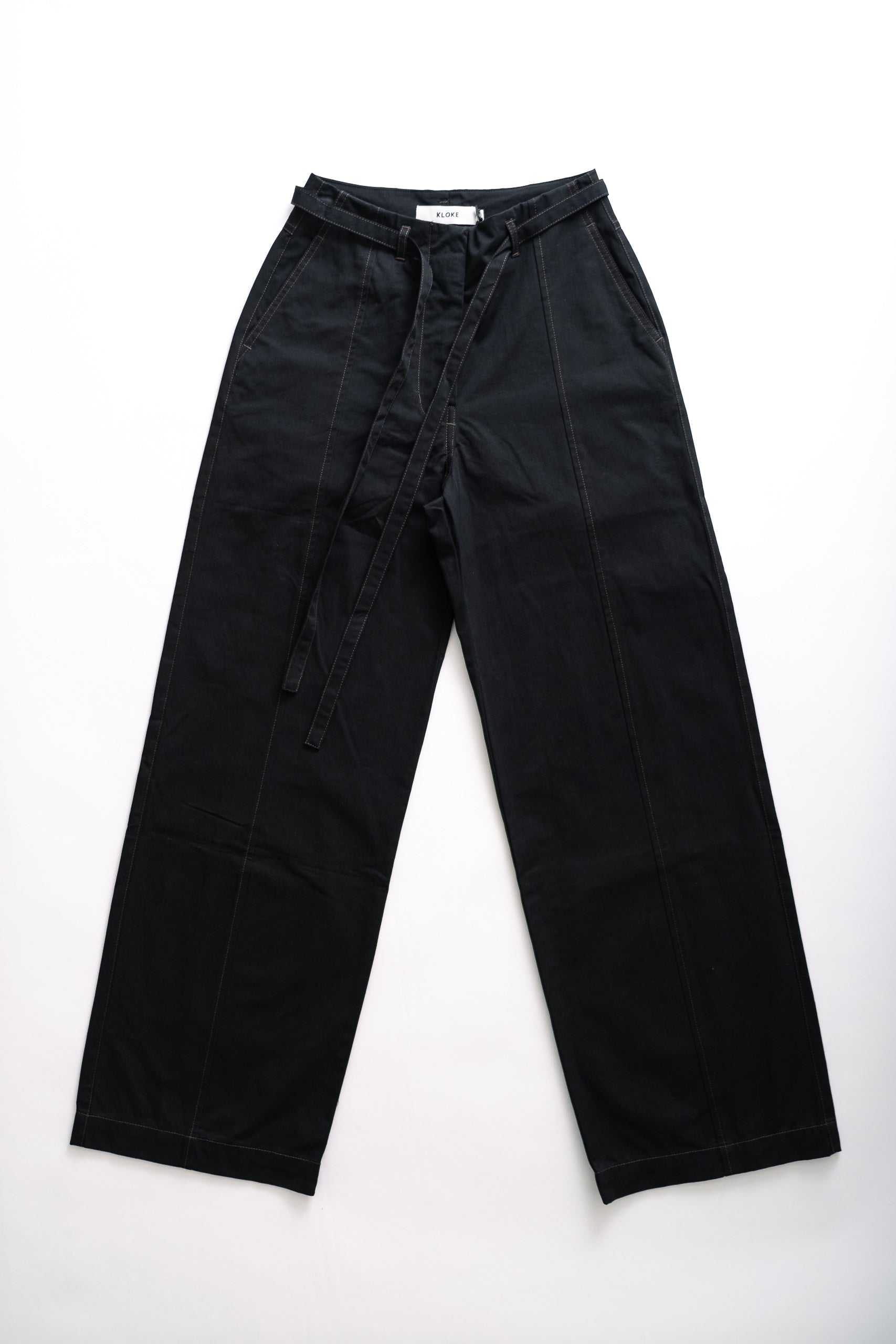 FOUND TIE FRONT PANT - BLACK