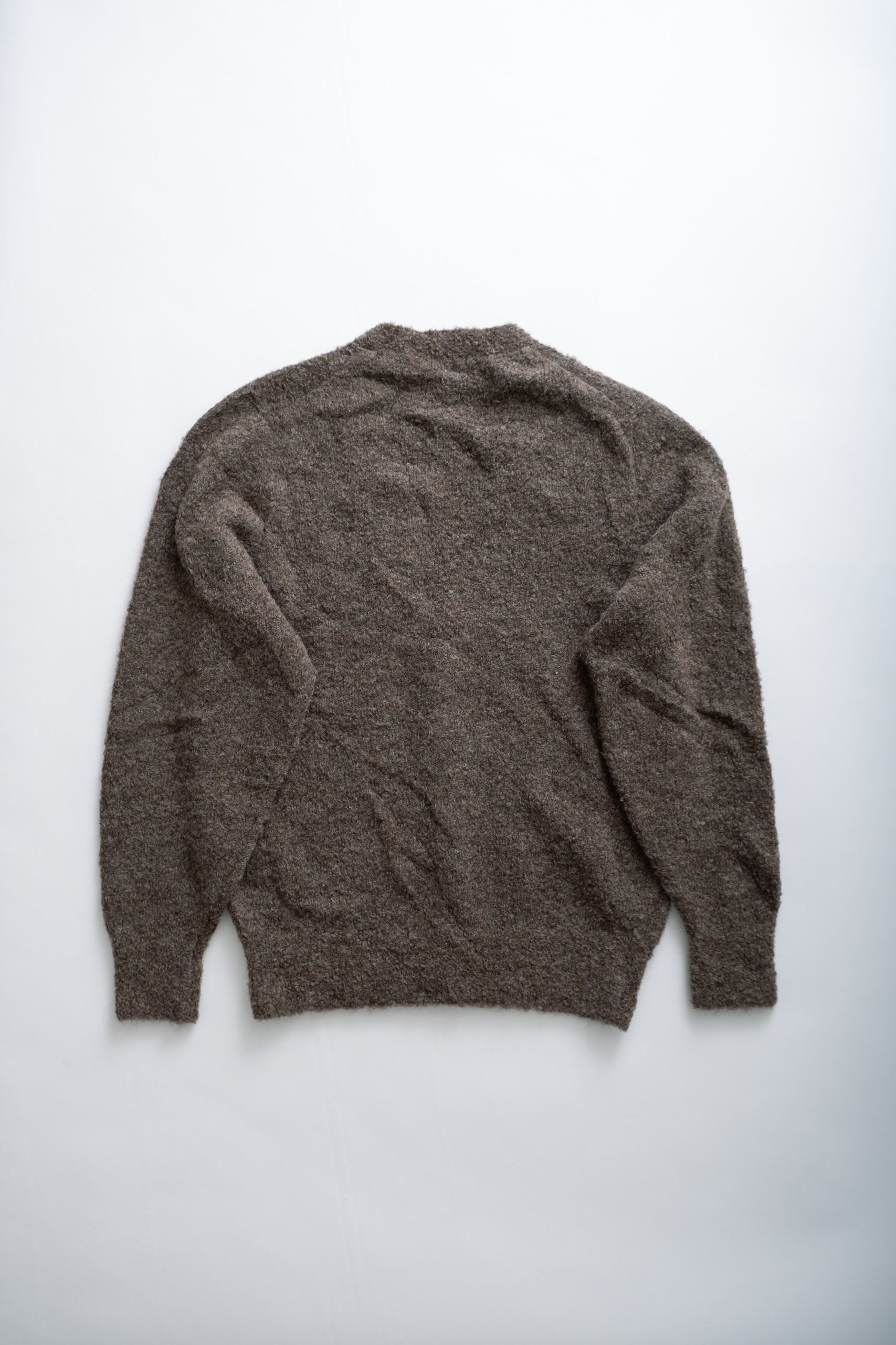 V-NECK CARDIGAN - EARTH BOUCLE ALPACA