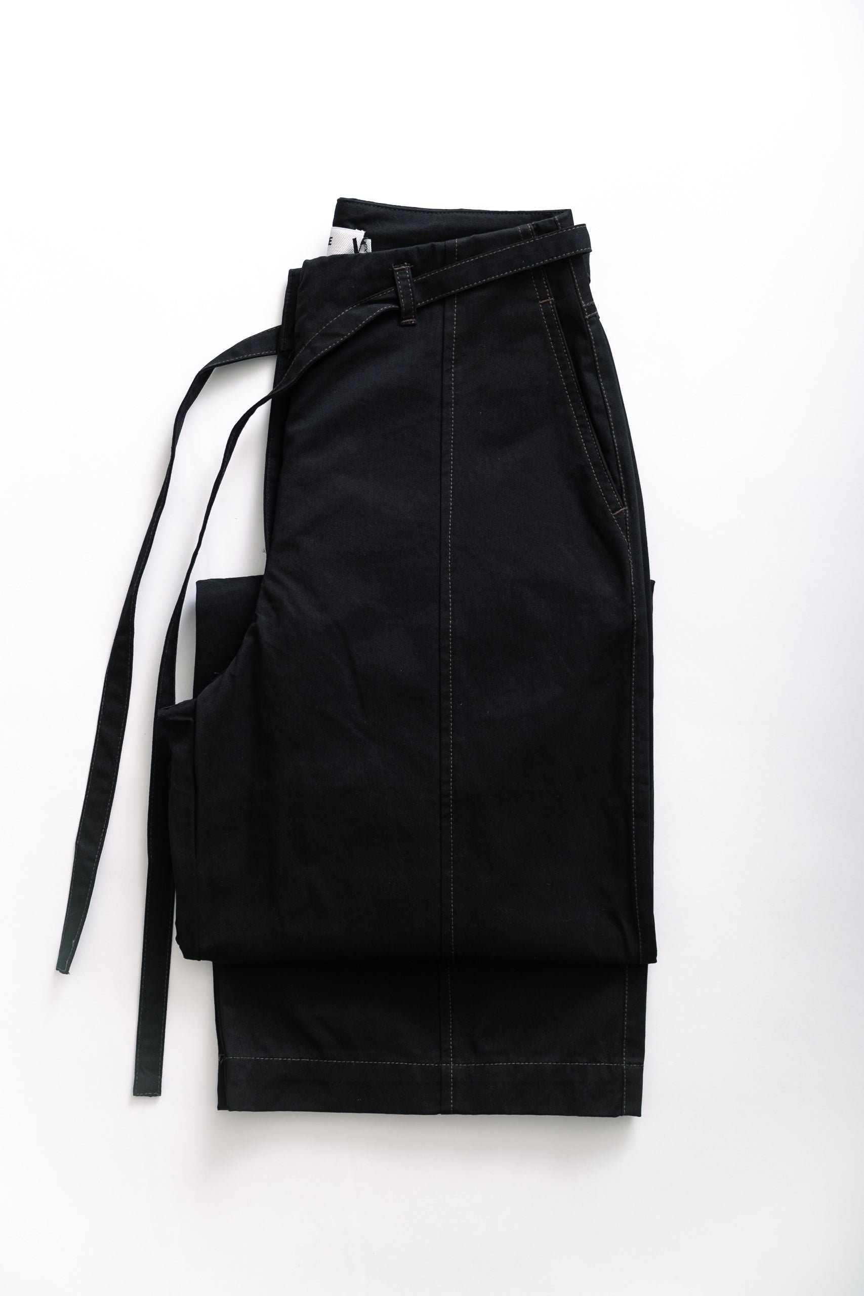 FOUND TIE FRONT PANT - BLACK