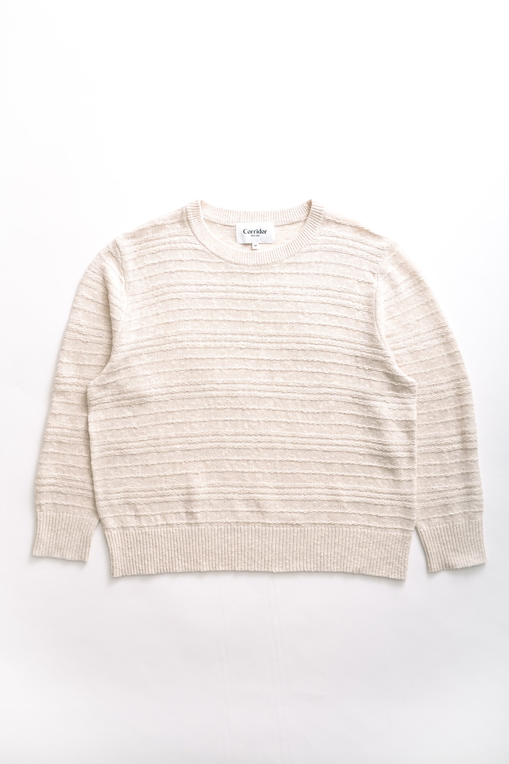 LINEN SILK CREW - NATURAL