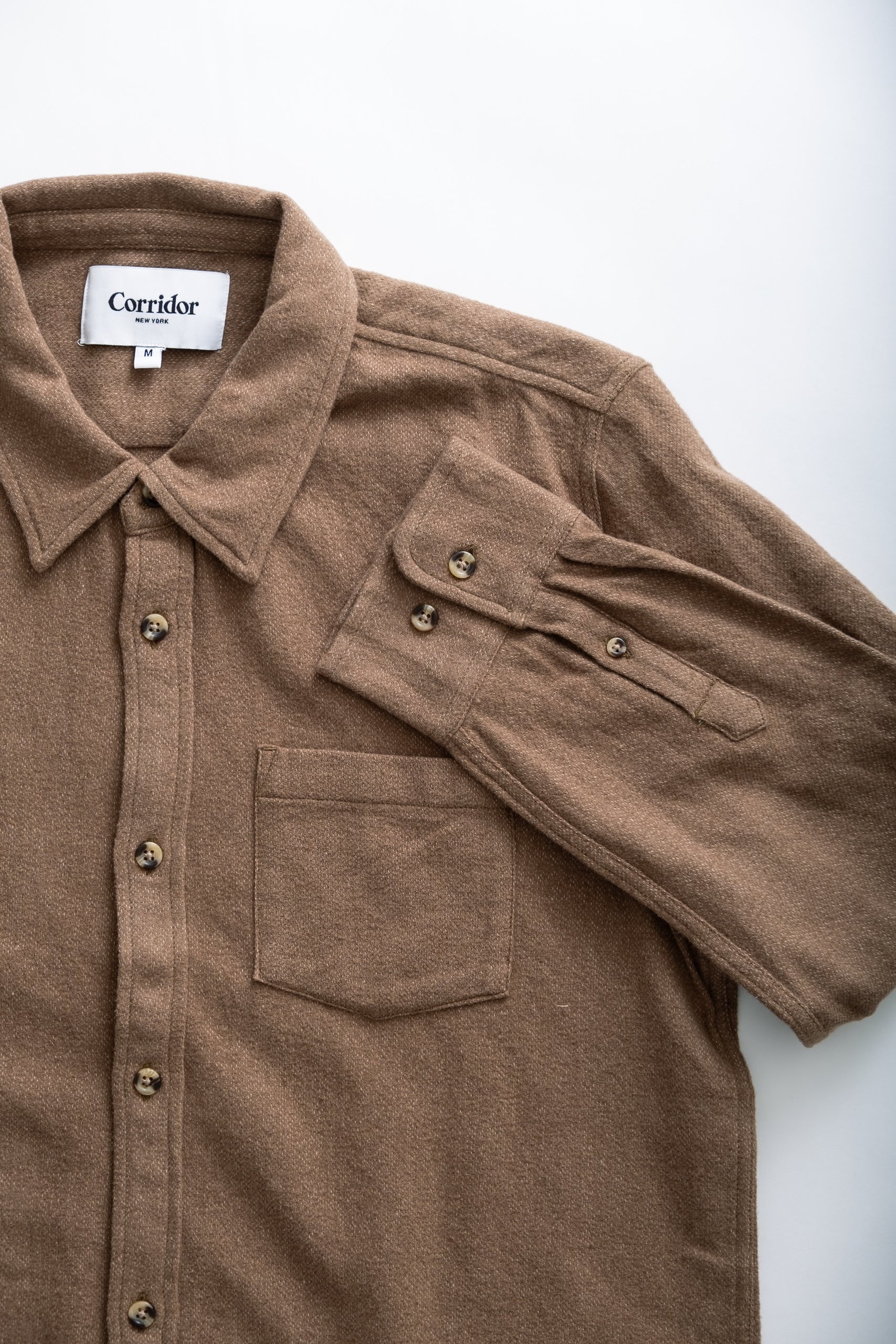 BRUSHED FLANNEL LS - BROWN