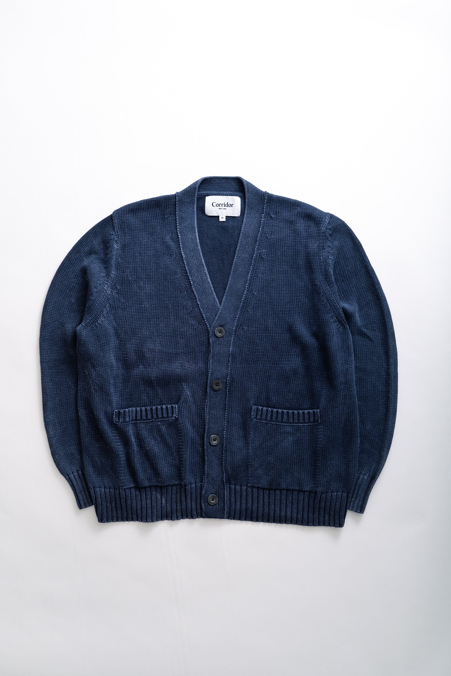 ACID WASH CARDIGAN - MIDNIGHT