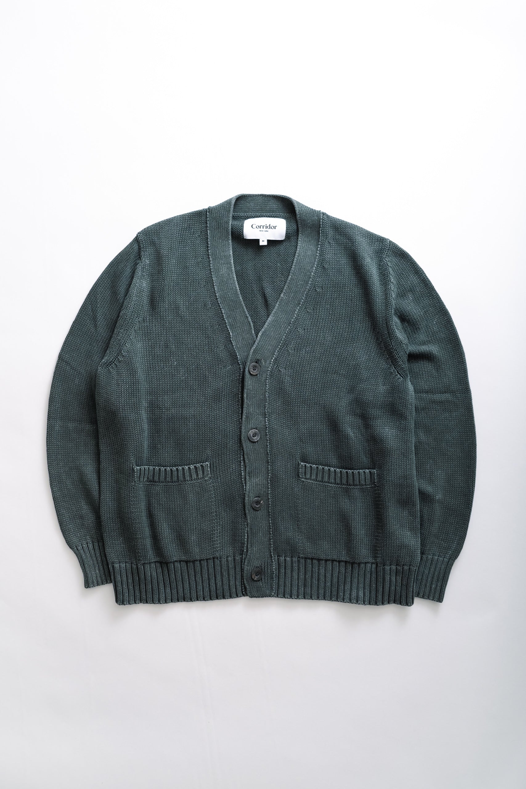 ACID WASH CARDIGAN - GREEN