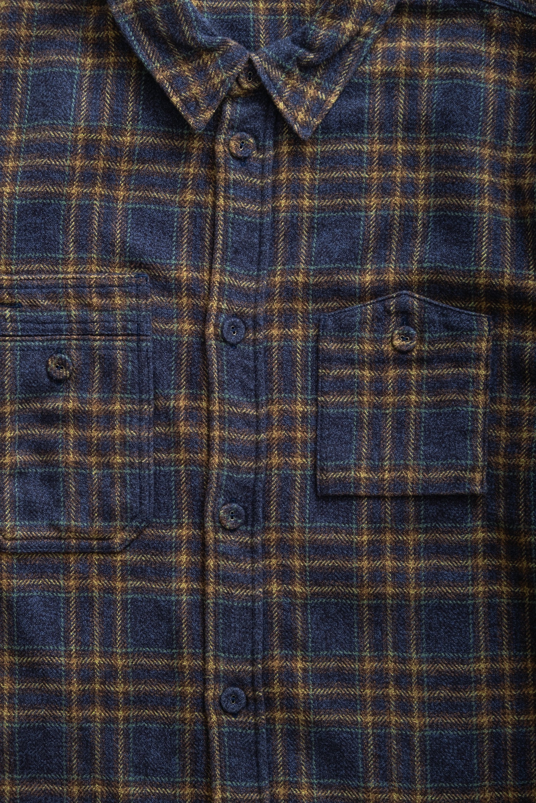 COTTON TWEED CHECK - NAVY