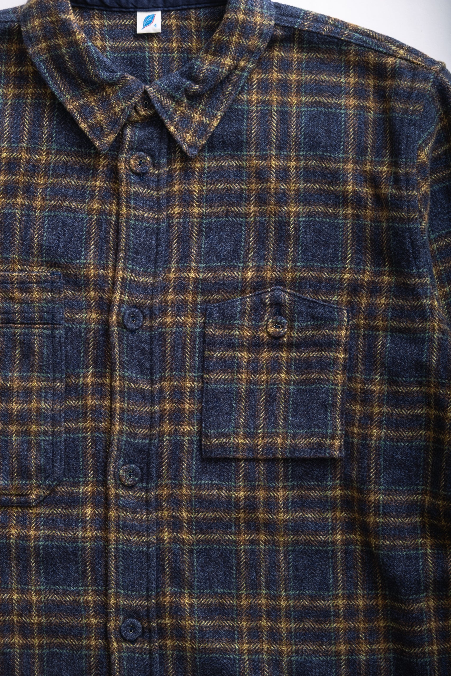 COTTON TWEED CHECK - NAVY