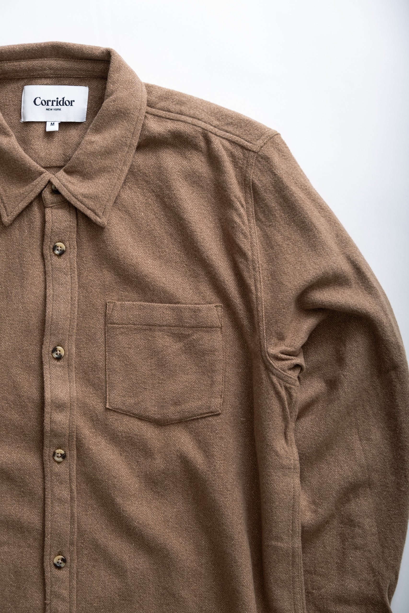 BRUSHED FLANNEL LS - BROWN