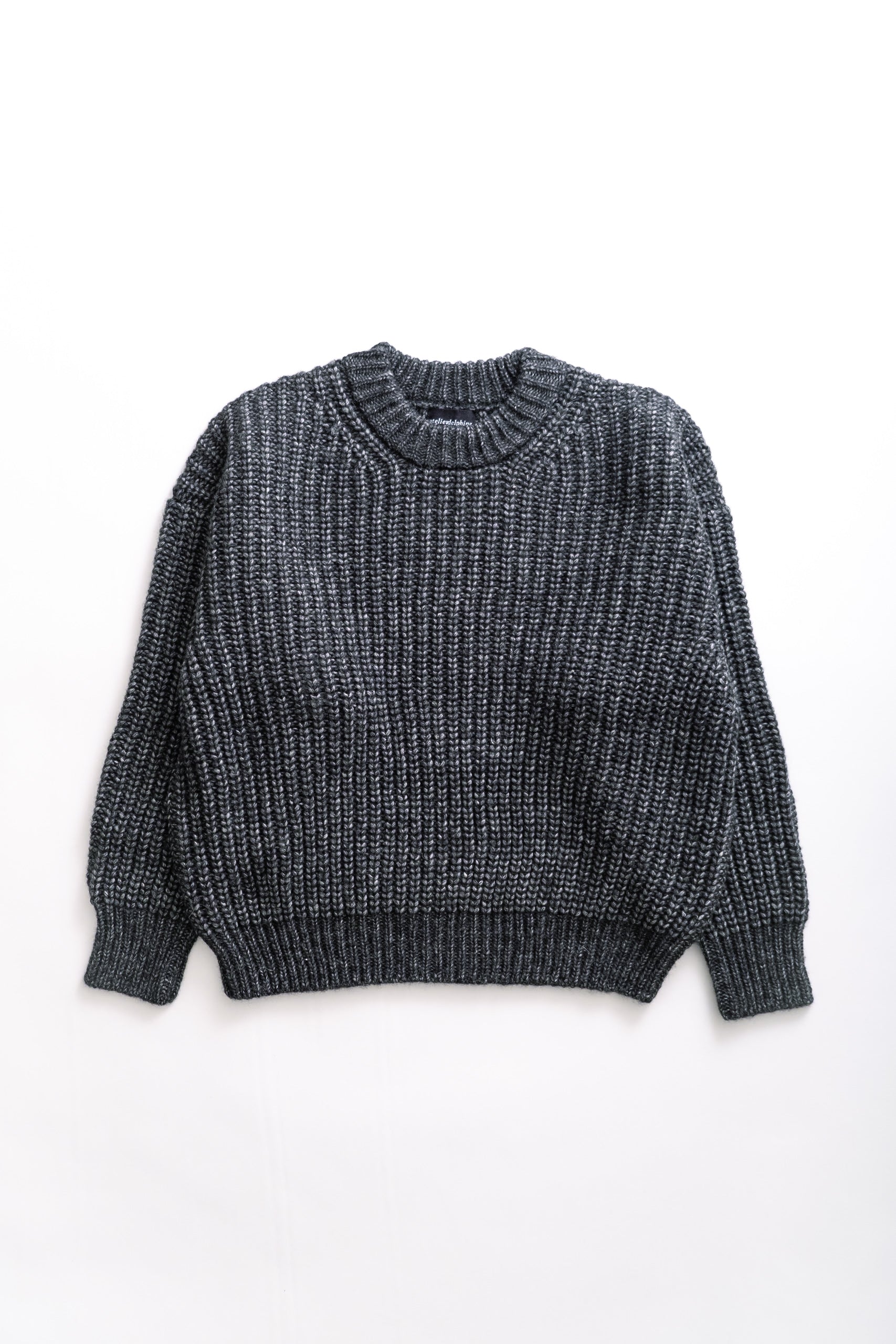 ALPACA RIB SWEATER - CHARCOAL