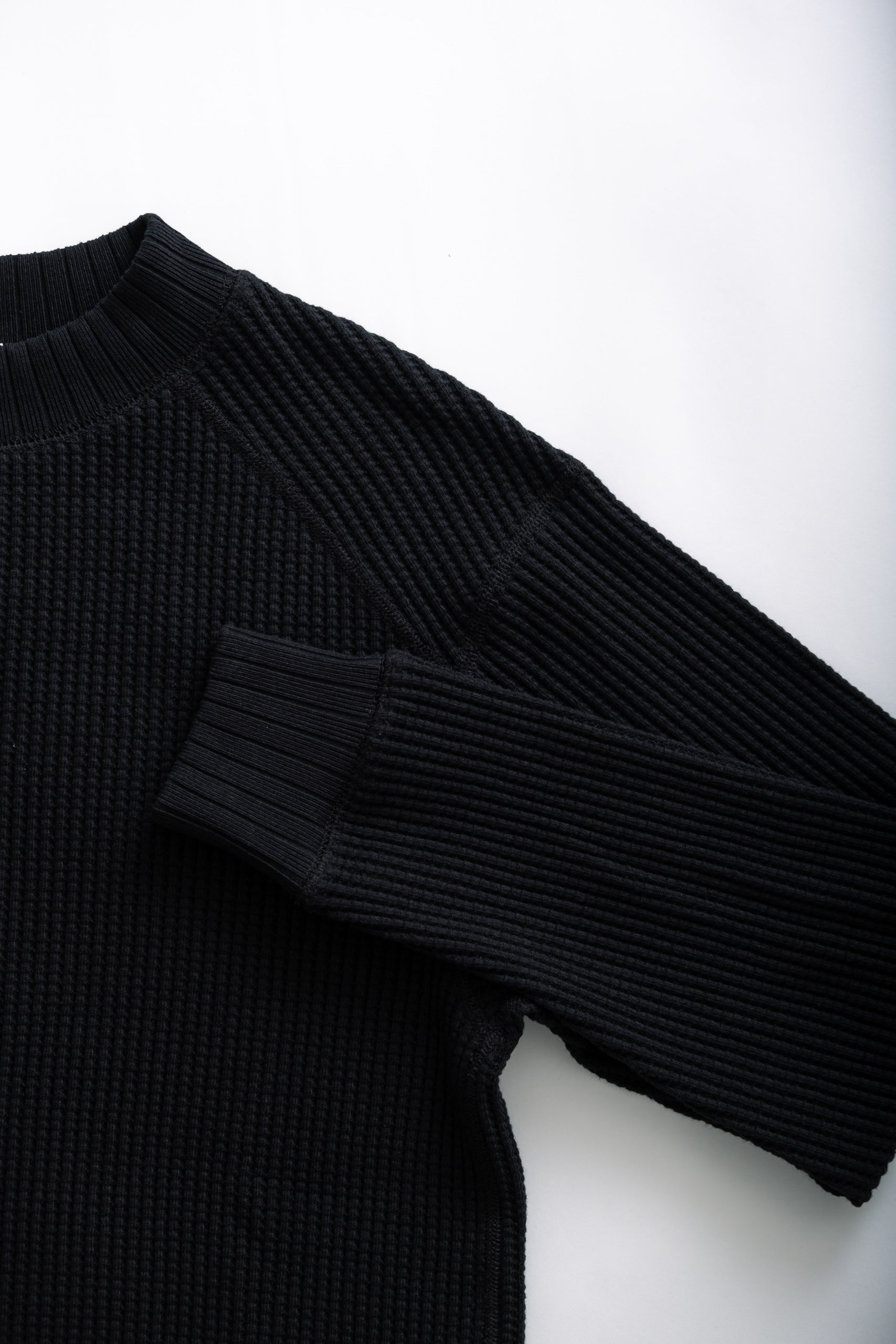 WAFFLE MIDNECK - BLACK