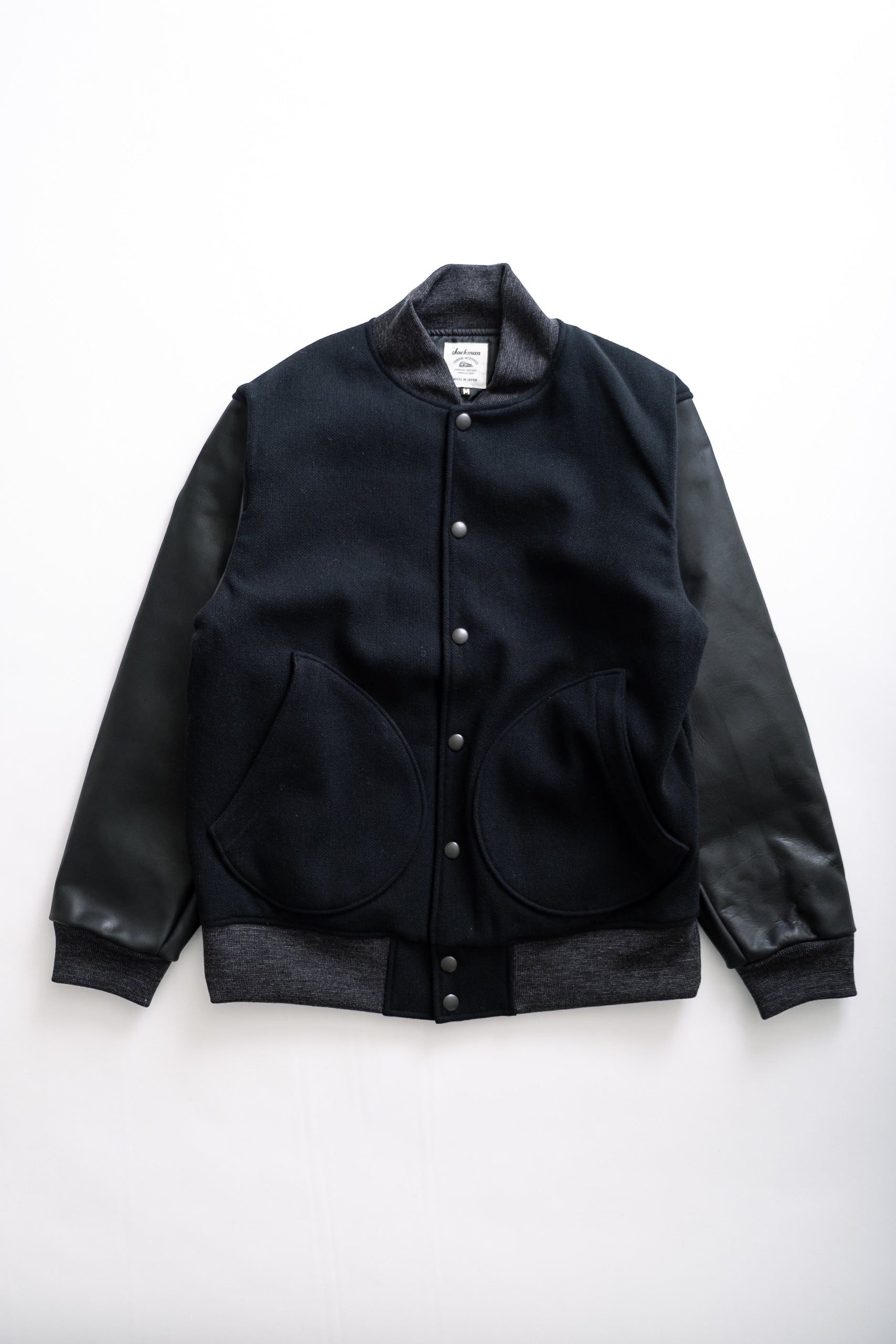 MELTON AWARD JACKET - BLACK