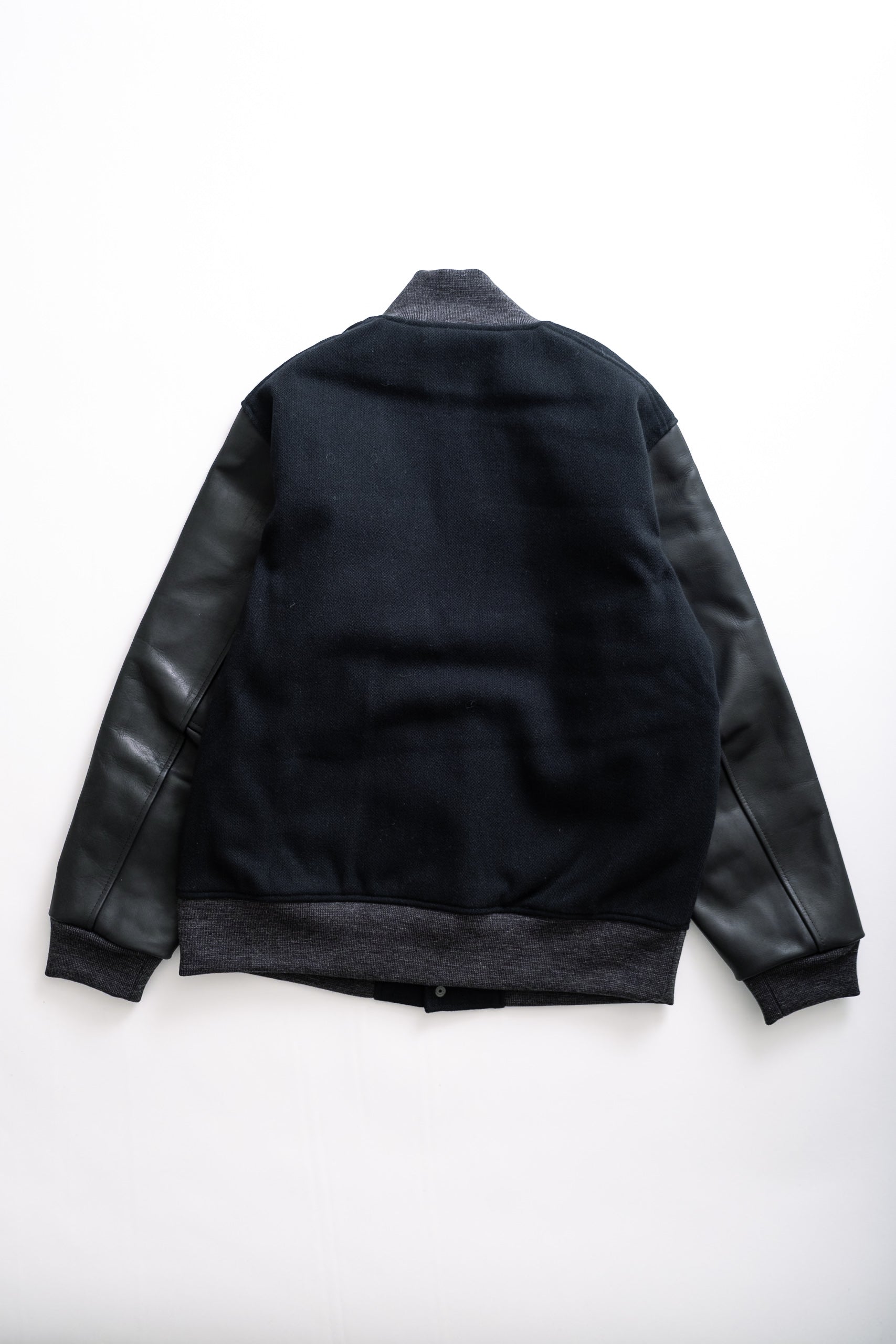 MELTON AWARD JACKET - BLACK